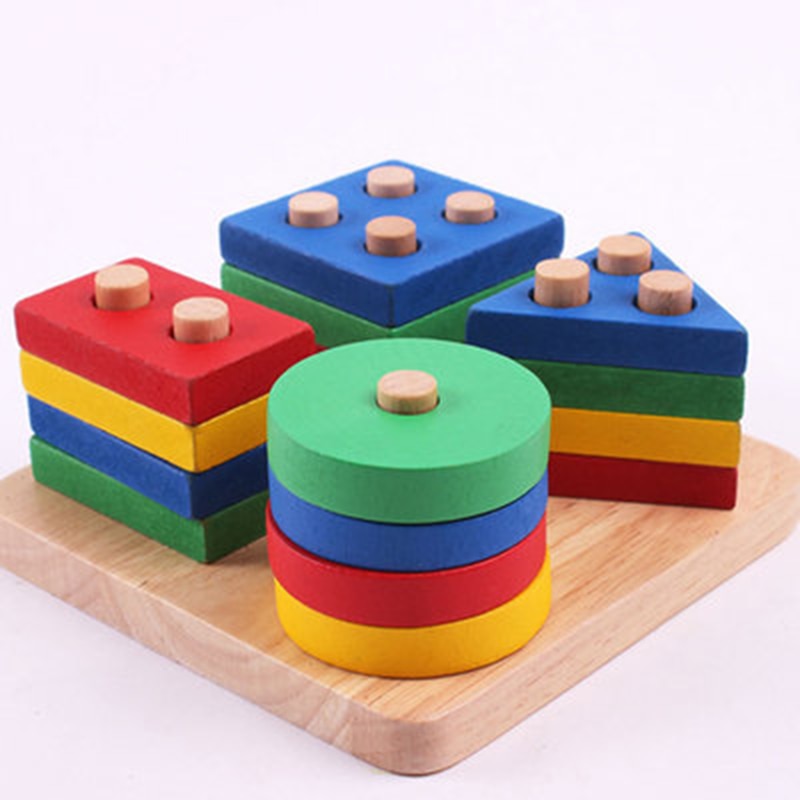 Wooden Geometric Shapes Interlocking Toy