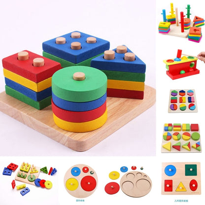 Wooden Geometric Shapes Built-in Toy