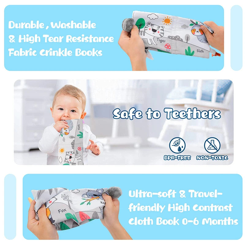 High Contrast 3D Fabric Book for Babies, Touch It and Feel It