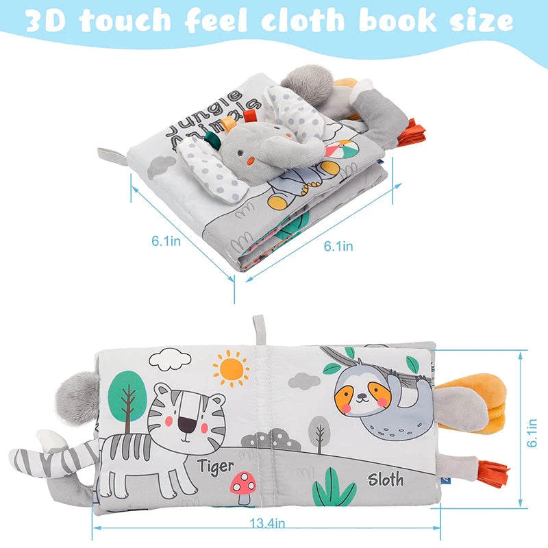 High Contrast 3D Fabric Book for Babies, Touch It and Feel It