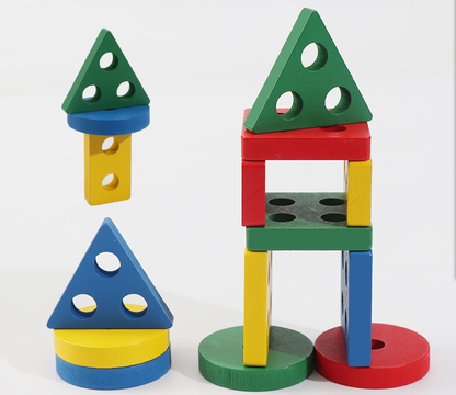 Wooden Geometric Shapes Built-in Toy